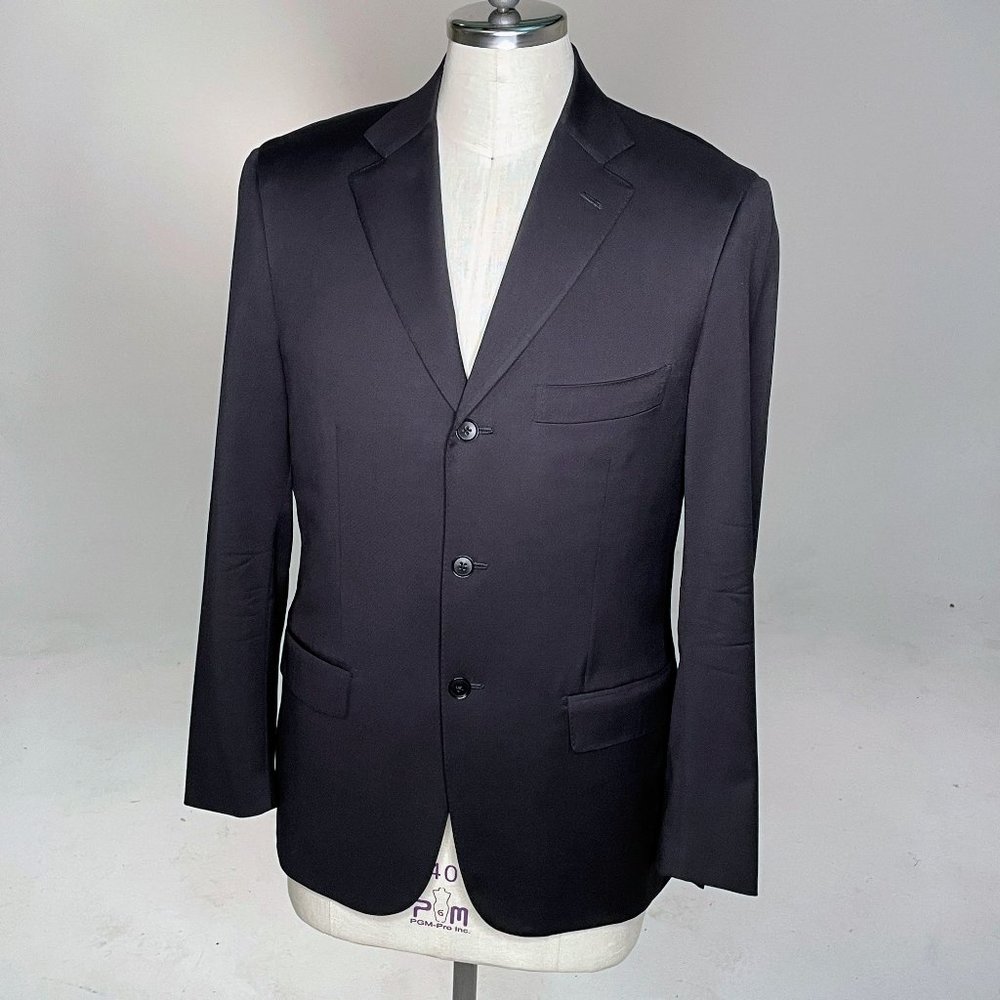Isaia Napoli 100% Lana Aquaspider Black Blazer